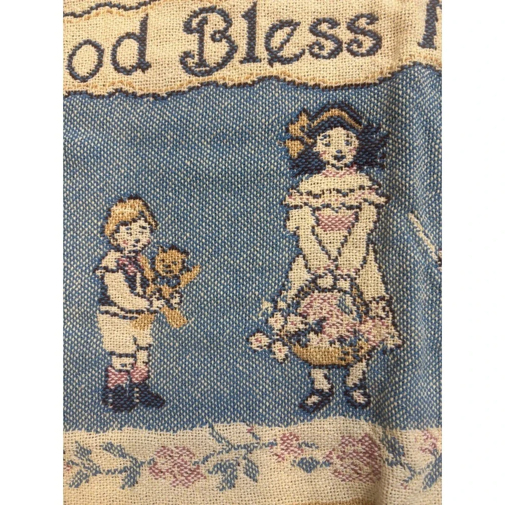 NEW JC Penney God‎ Bless Mothers Throw 46'' x 68'' Rocking USA Cotton Pastel
